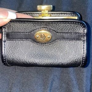 Vintage Christian Dior Black Leather Coin Purse